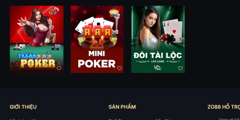 Các phiên bản game bài ZO88 vô cùng đa dạng